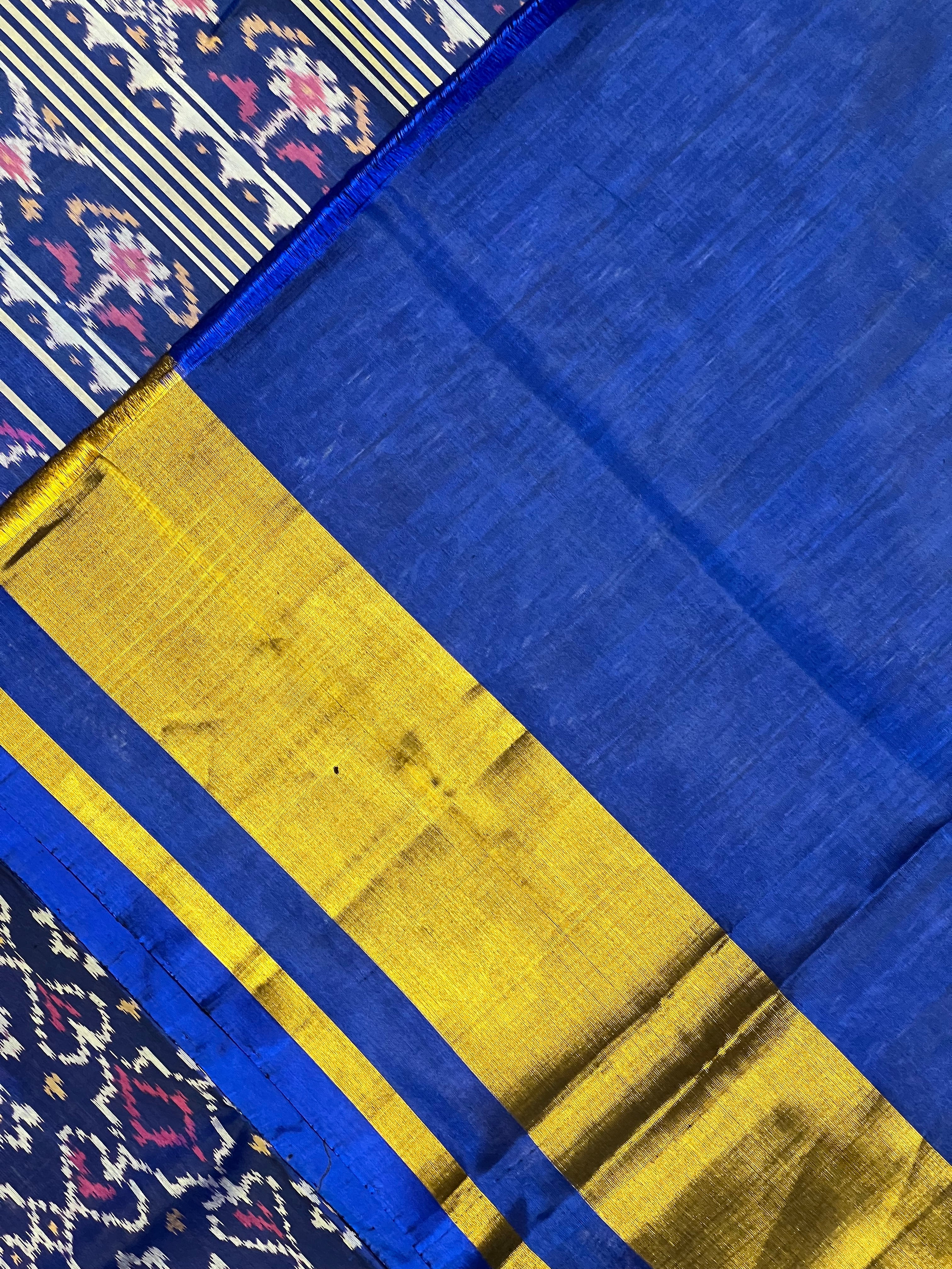 Navratna-Manekchowk Traditional Design Handwoven Patola Silk Saree