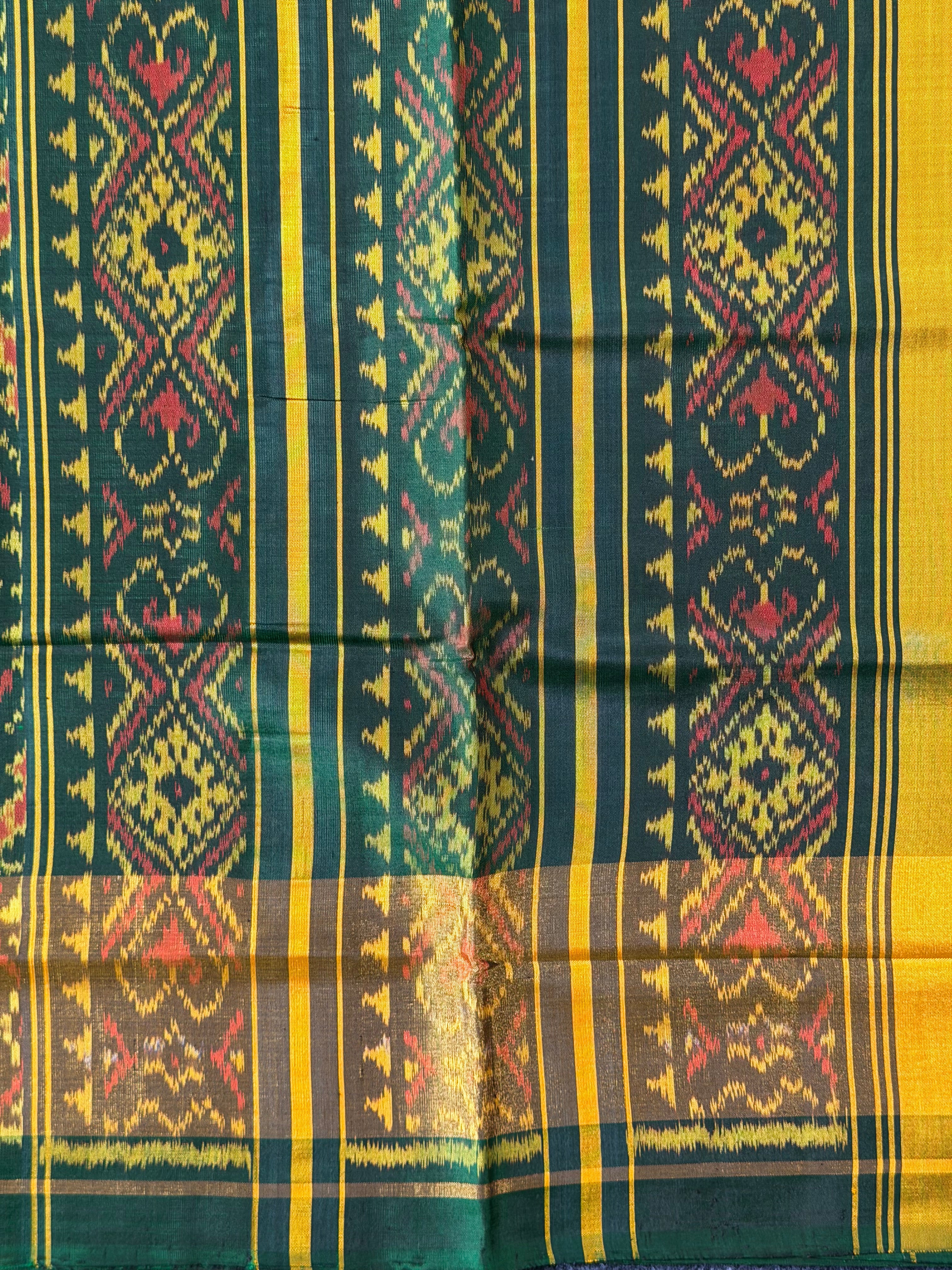 Navratna Traditional Design Handwoven Patola Silk Saree