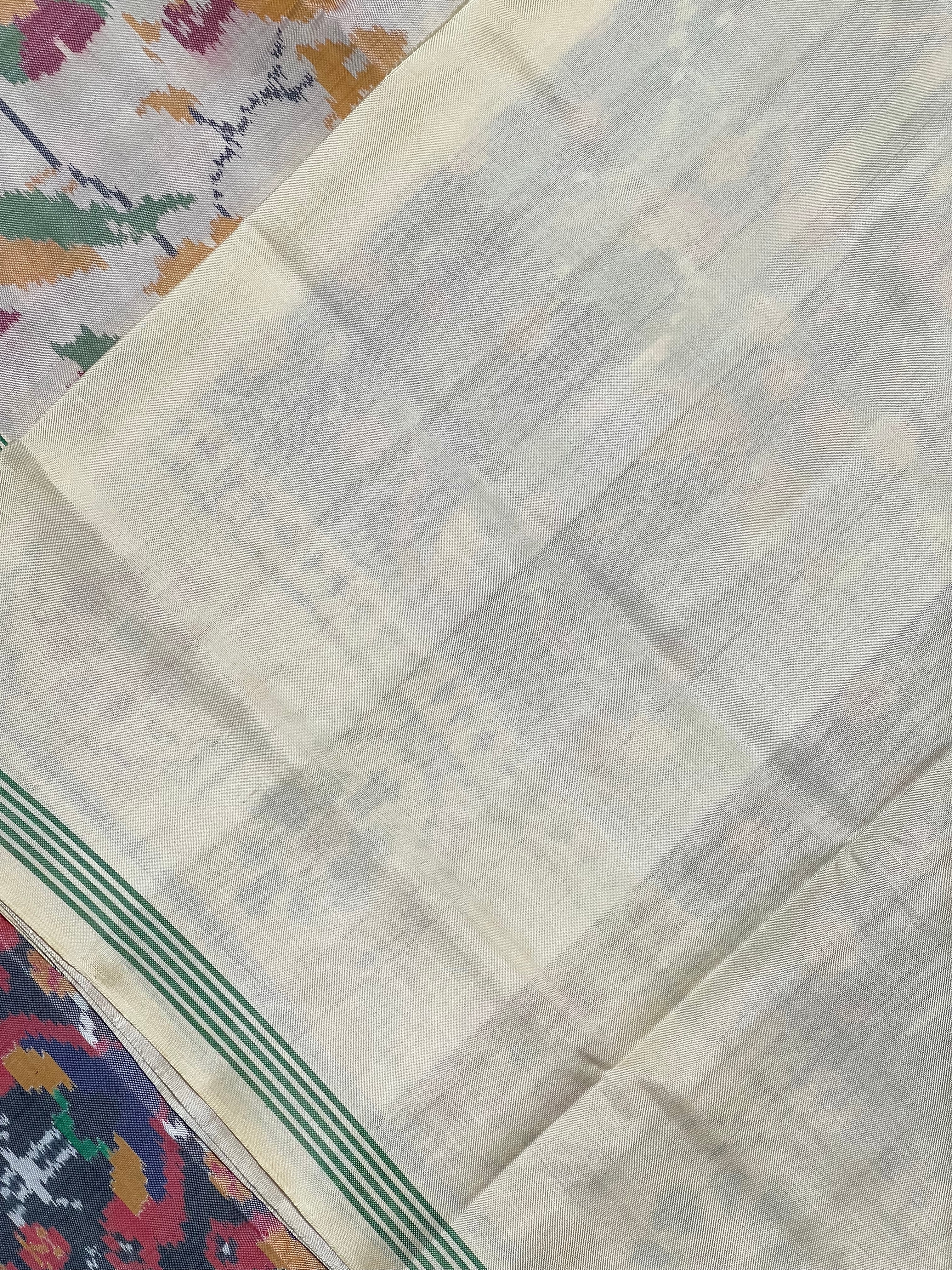 Grey color Exclusive Design Handwoven Patola Silk Saree
