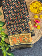 Buttonful Traditional Design Handwoven Patola Silk Saree