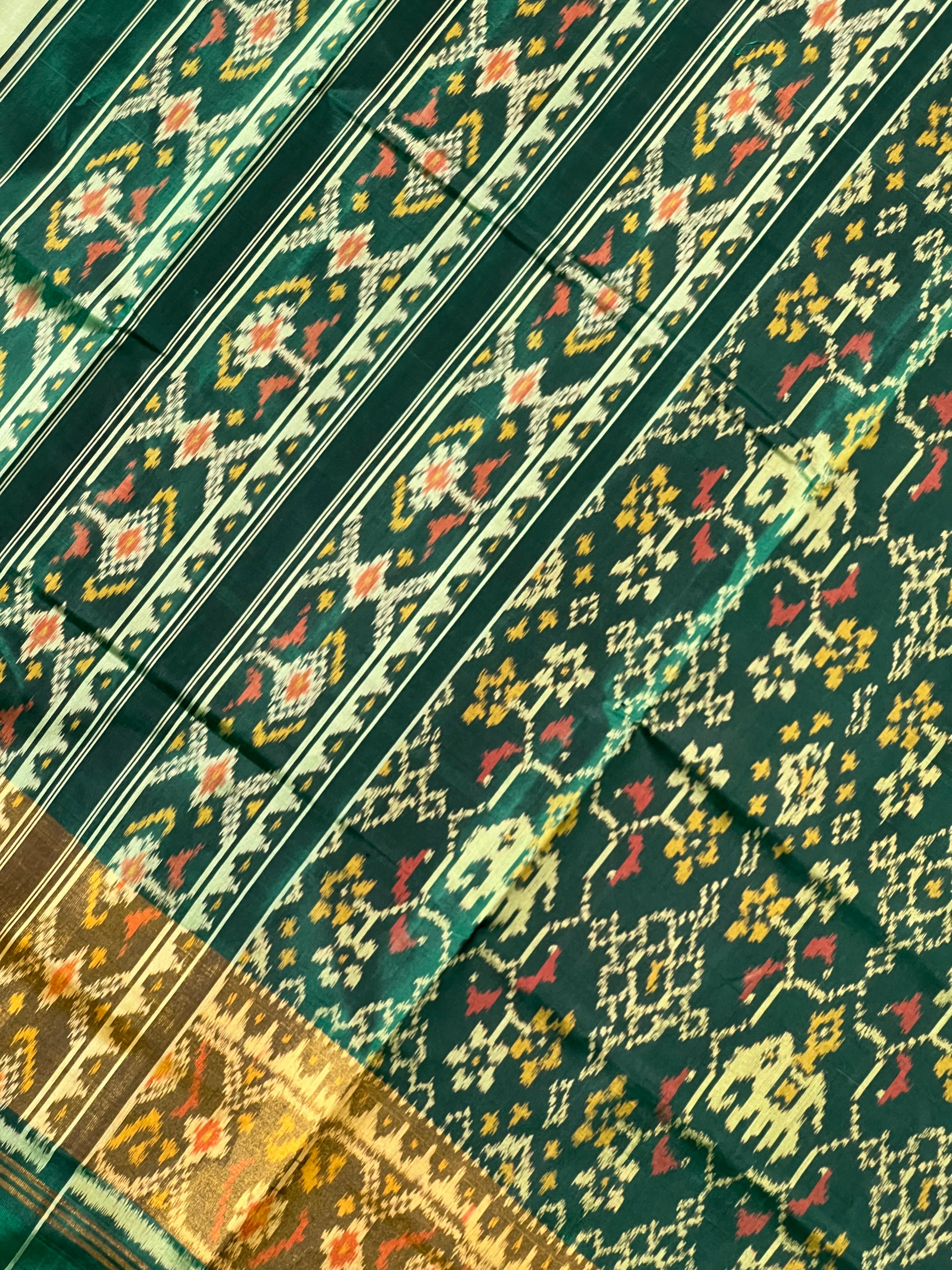 Fusion Design Handwoven Patola Silk Saree