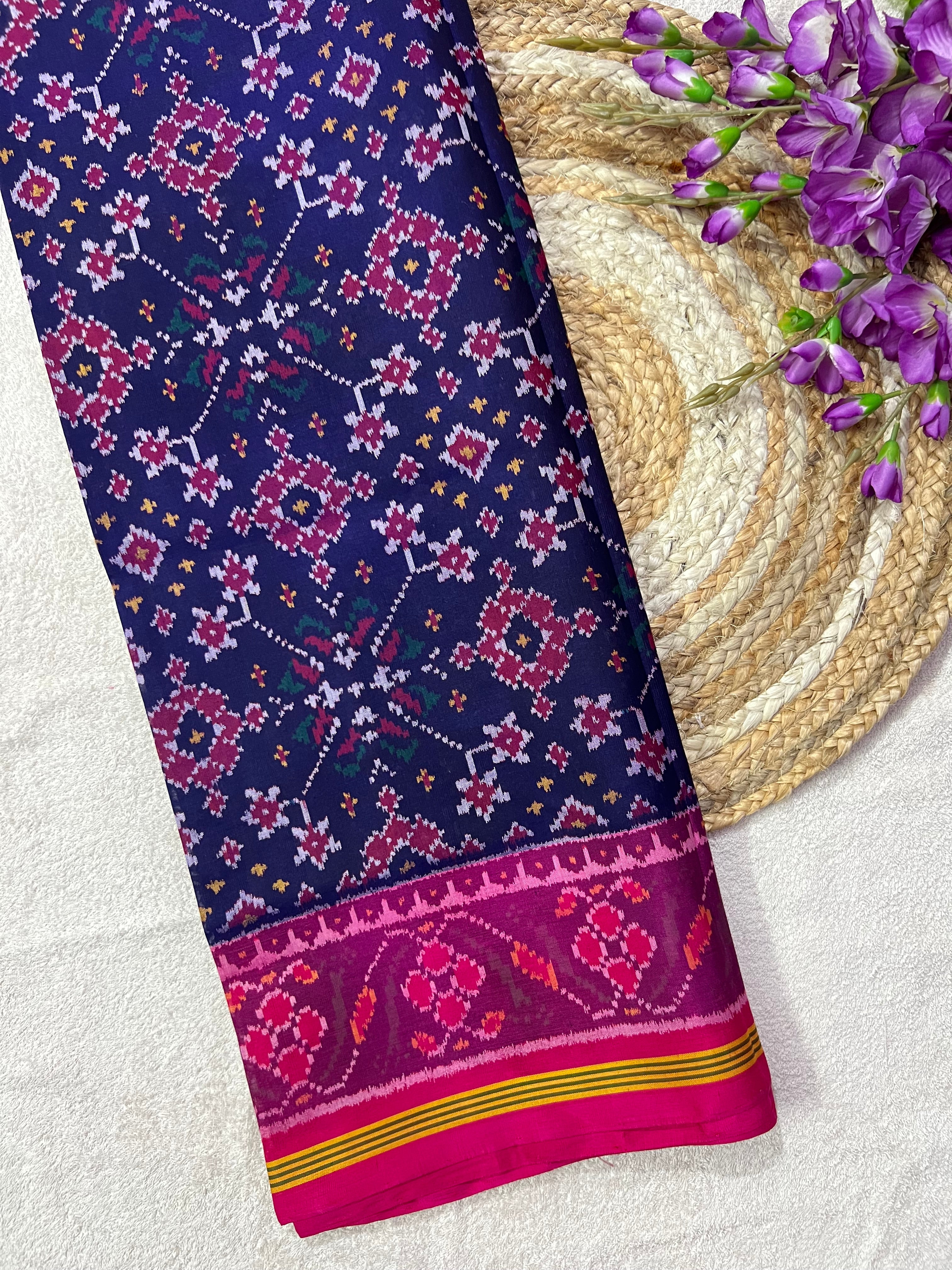 Navratna Traditional Design Handwoven Patola Silk Saree