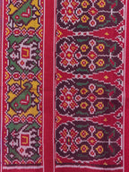 Cheetah and Elephant Handwoven Patola Silk Saree