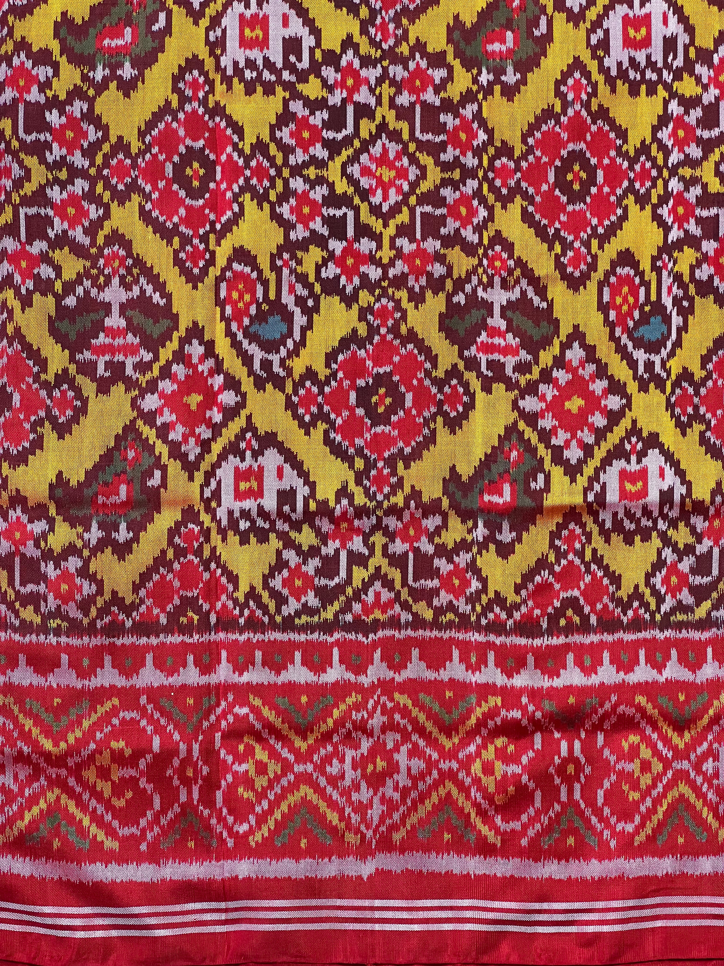 Fusion Traditional Design Handwoven Patola Silk Saree
