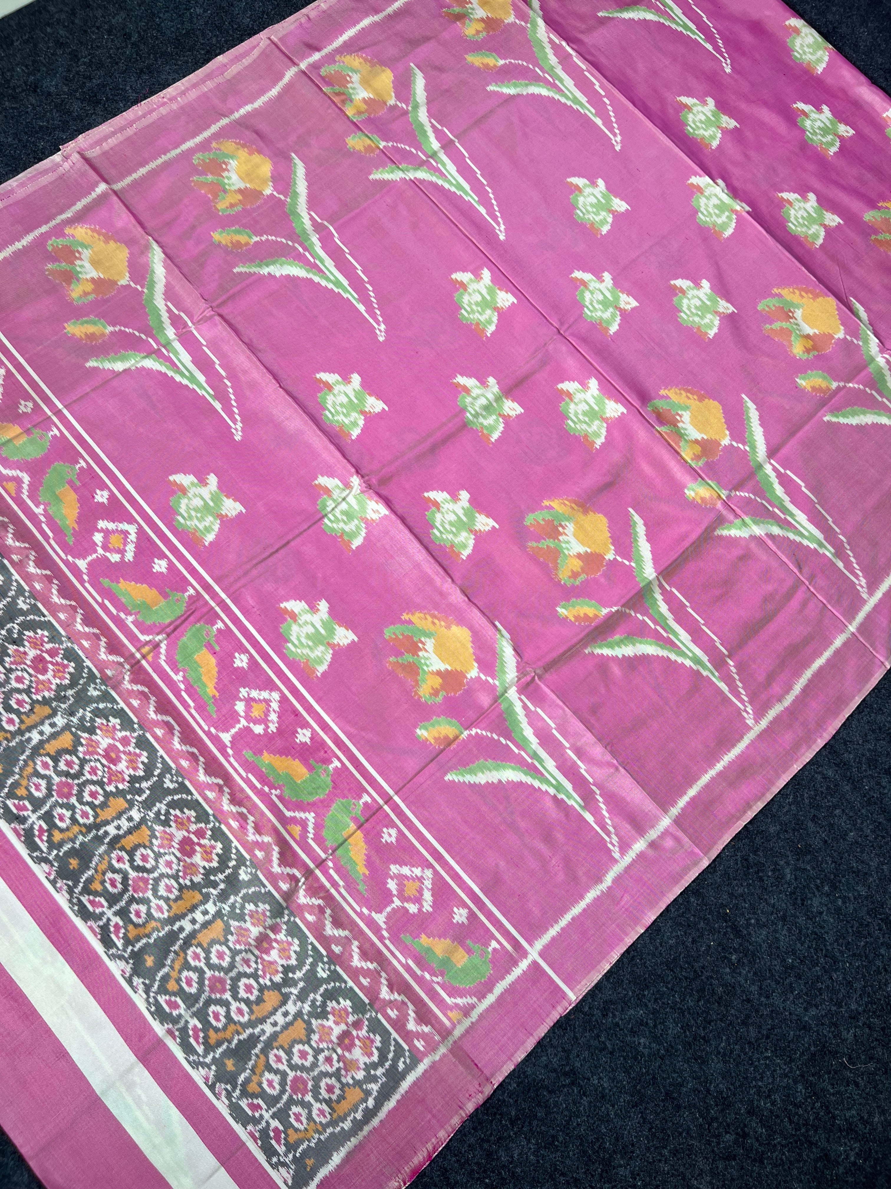 Flower Design Handwoven Patola Silk Saree