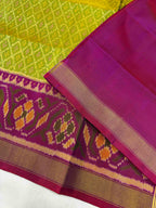 Pista Green Daliyabhat Traditional Design Handwoven Patola Silk Saree