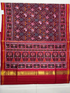 Half Motifs Design Handwoven Patola Silk Saree