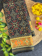 Black Navratna Design Handwoven Patola Silk Saree