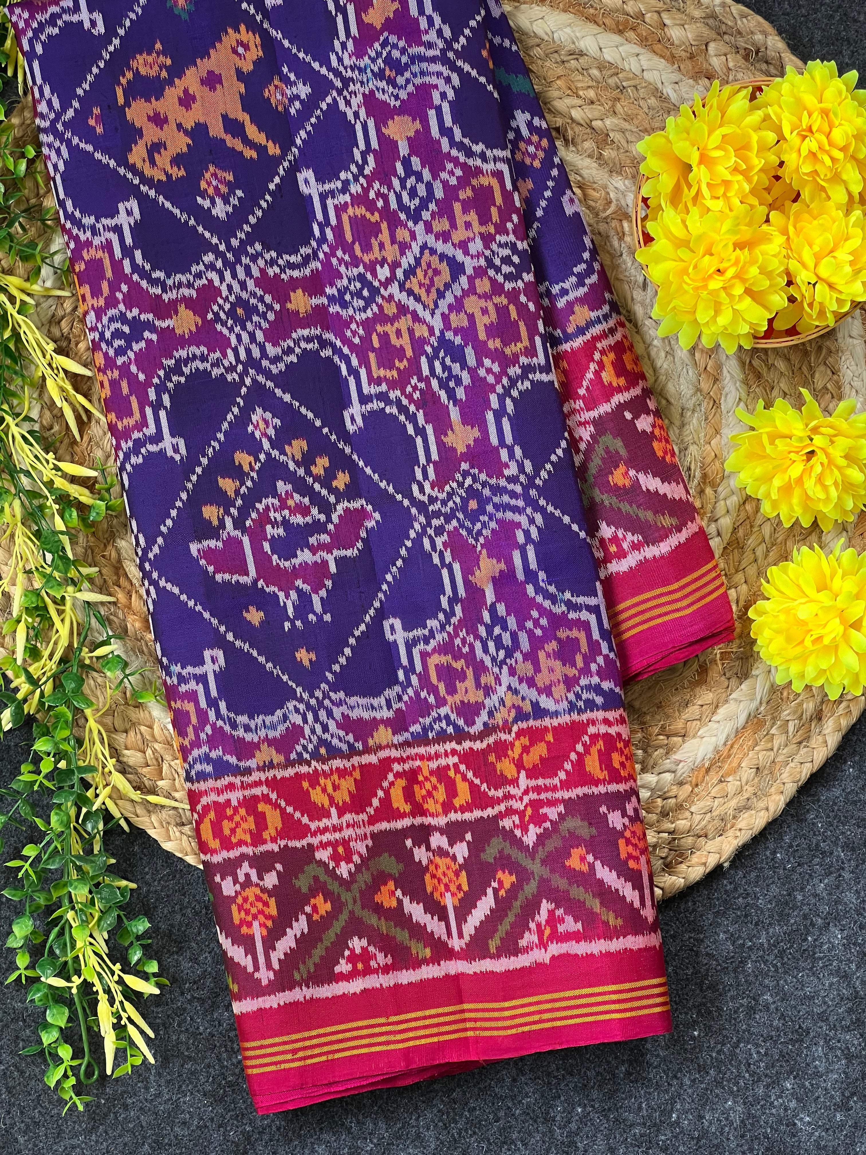 Big Motifs Design Handwoven Patola Silk Saree