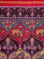 Flower With Motif Design Handwoven Patola Silk Saree