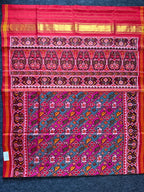 Multicolor Laheriya Design Handwoven Patola Silk Saree