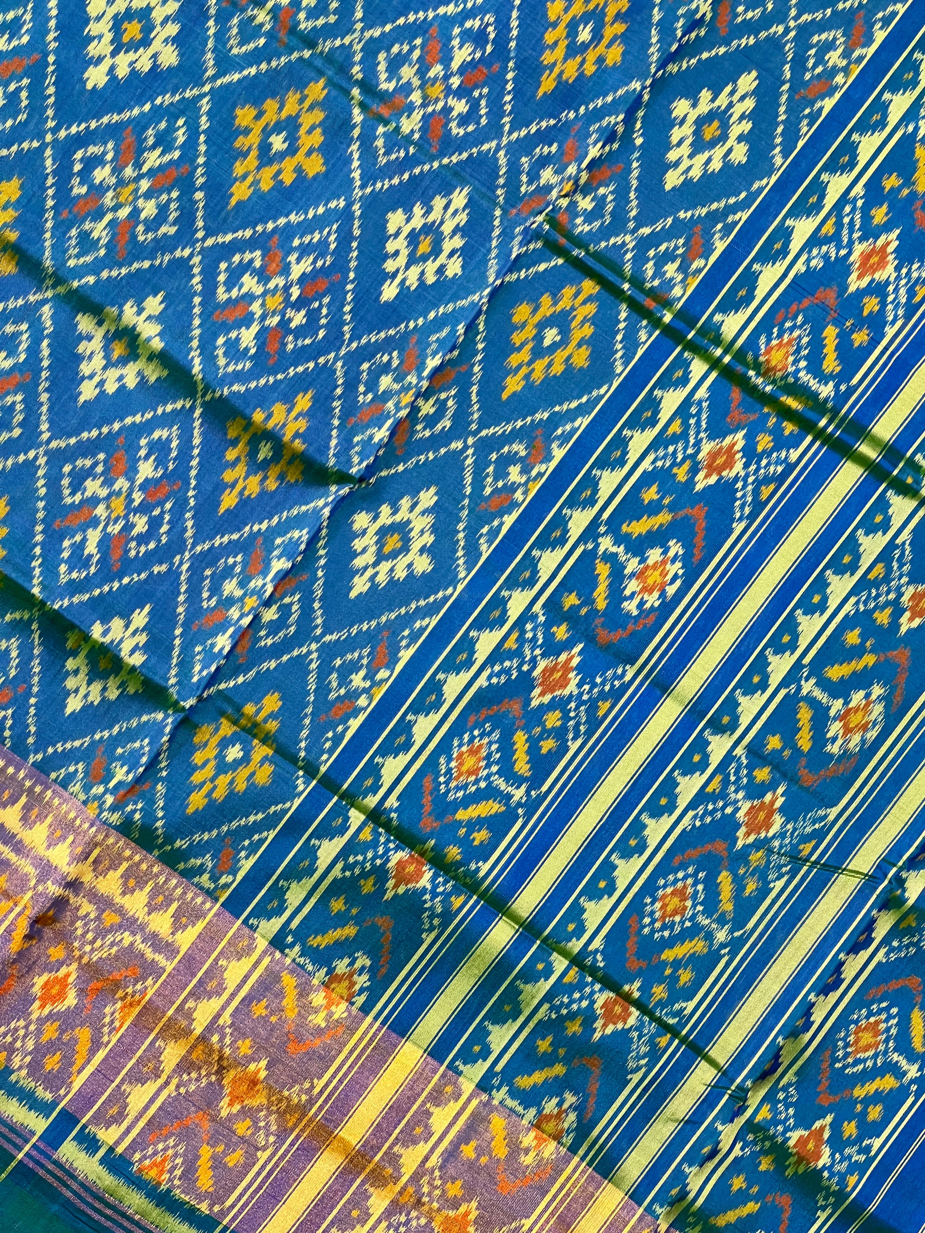 Pan Chanda Traditional Design Handwoven Patola Silk Saree