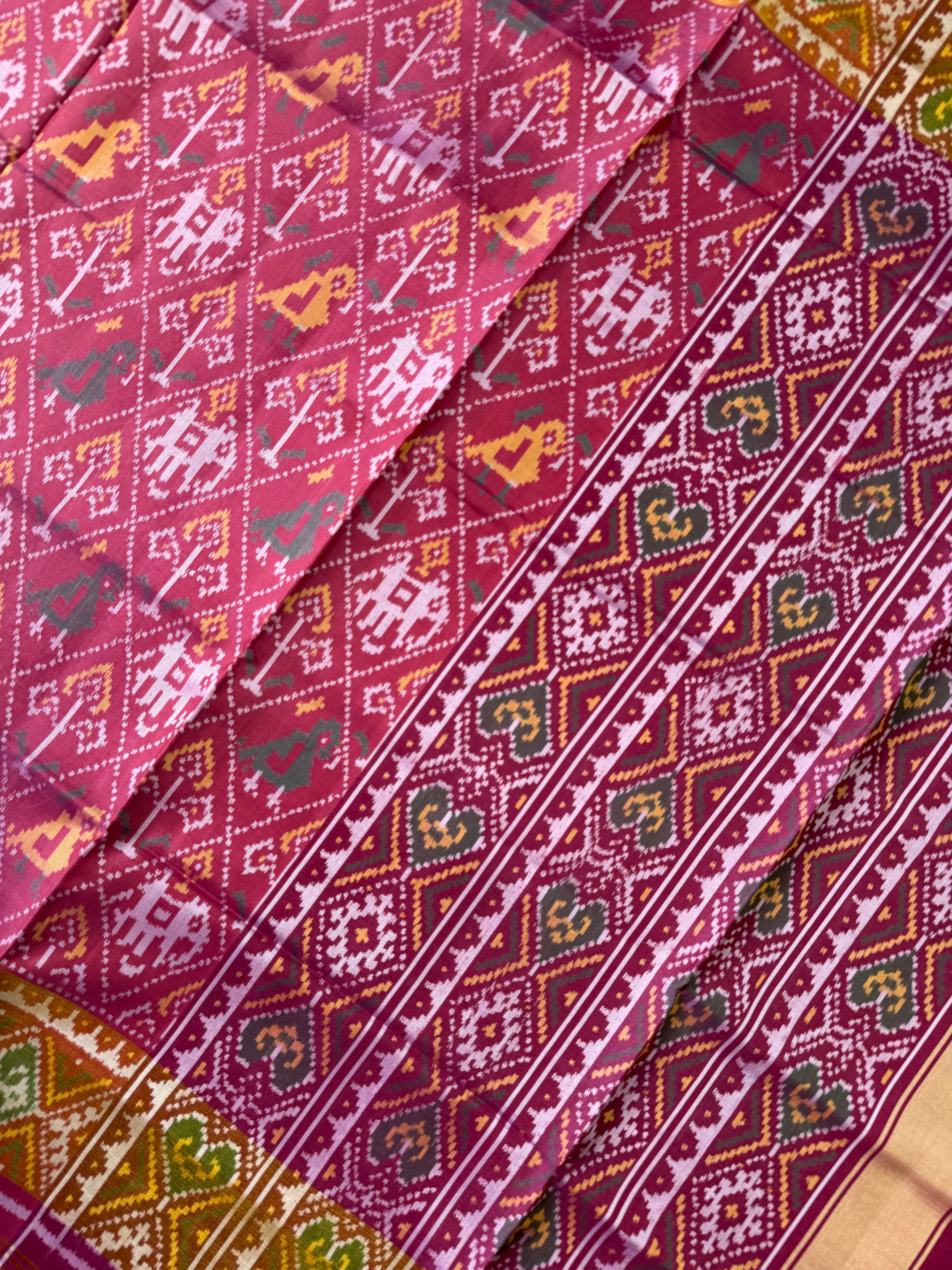 Narikunj Traditional Design Handwoven Patola Silk Saree