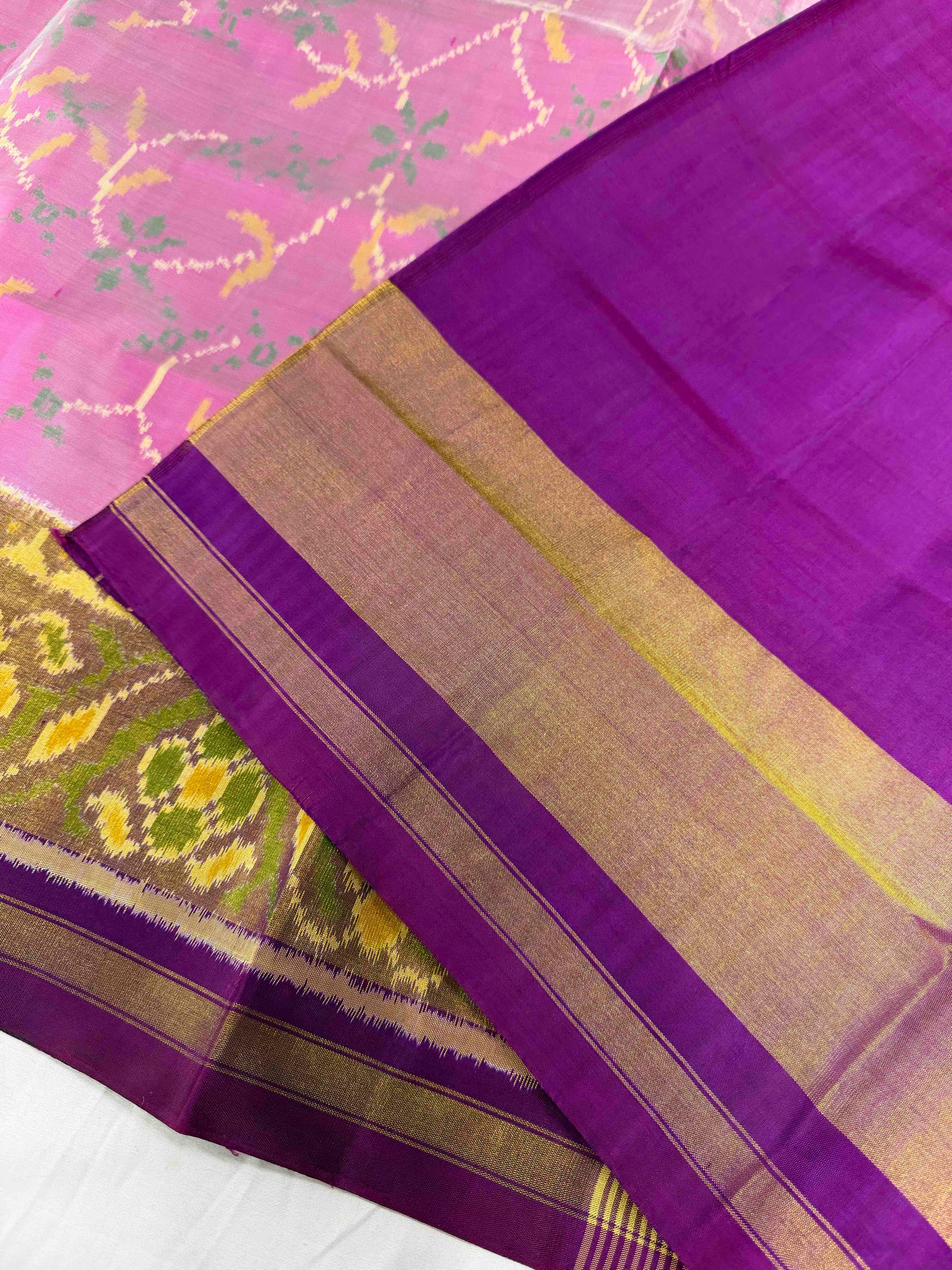 Flower Design Handwoven Patola Silk Saree