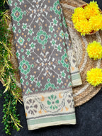 Light Brown Navratna Traditional Design Handwoven Patola Silk Saree