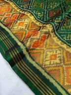 Green Panchanda Traditional Design Handwoven Patola Silk Saree