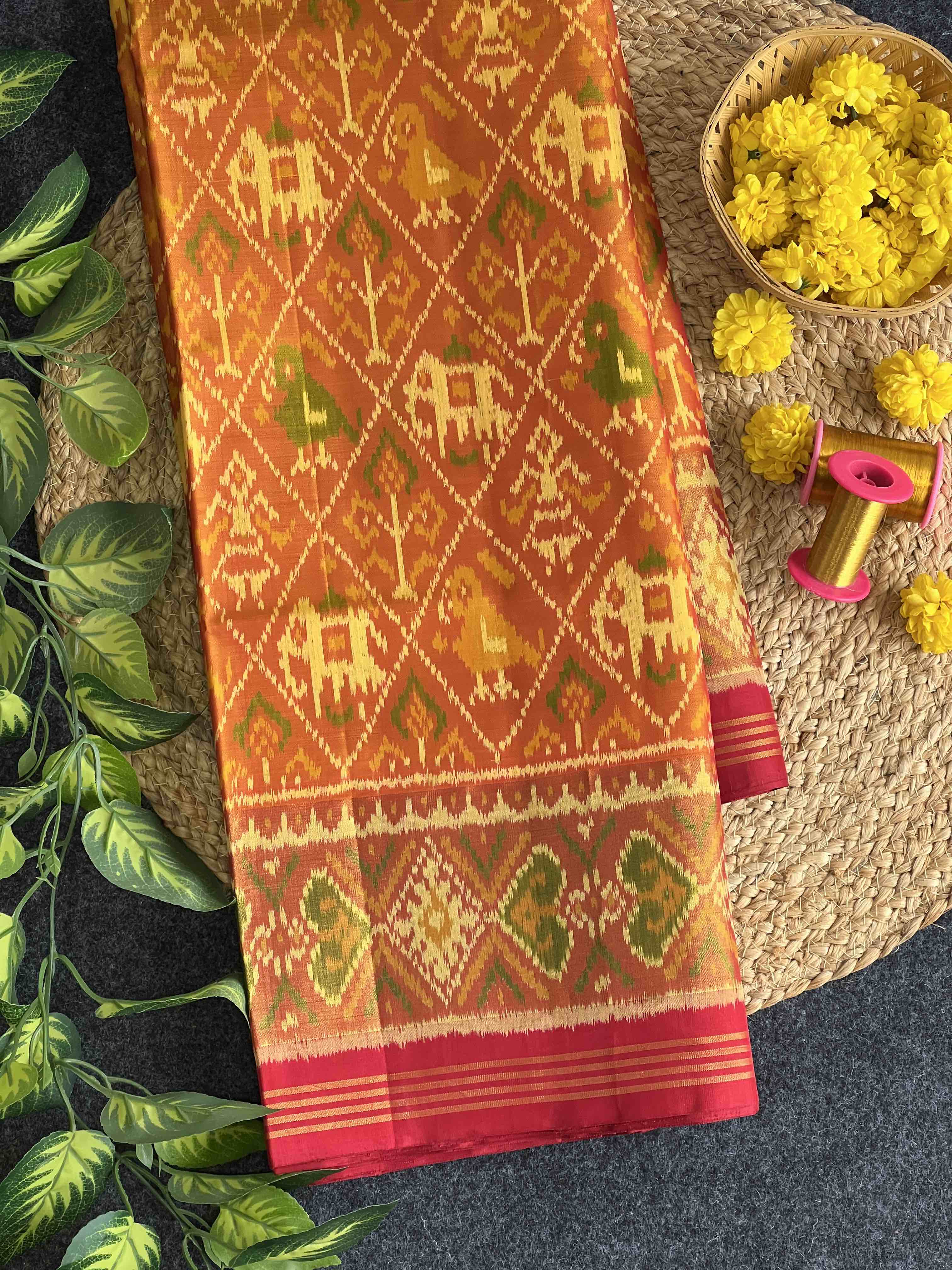 Narikunj Traditional Design Handwoven Patola Silk Saree