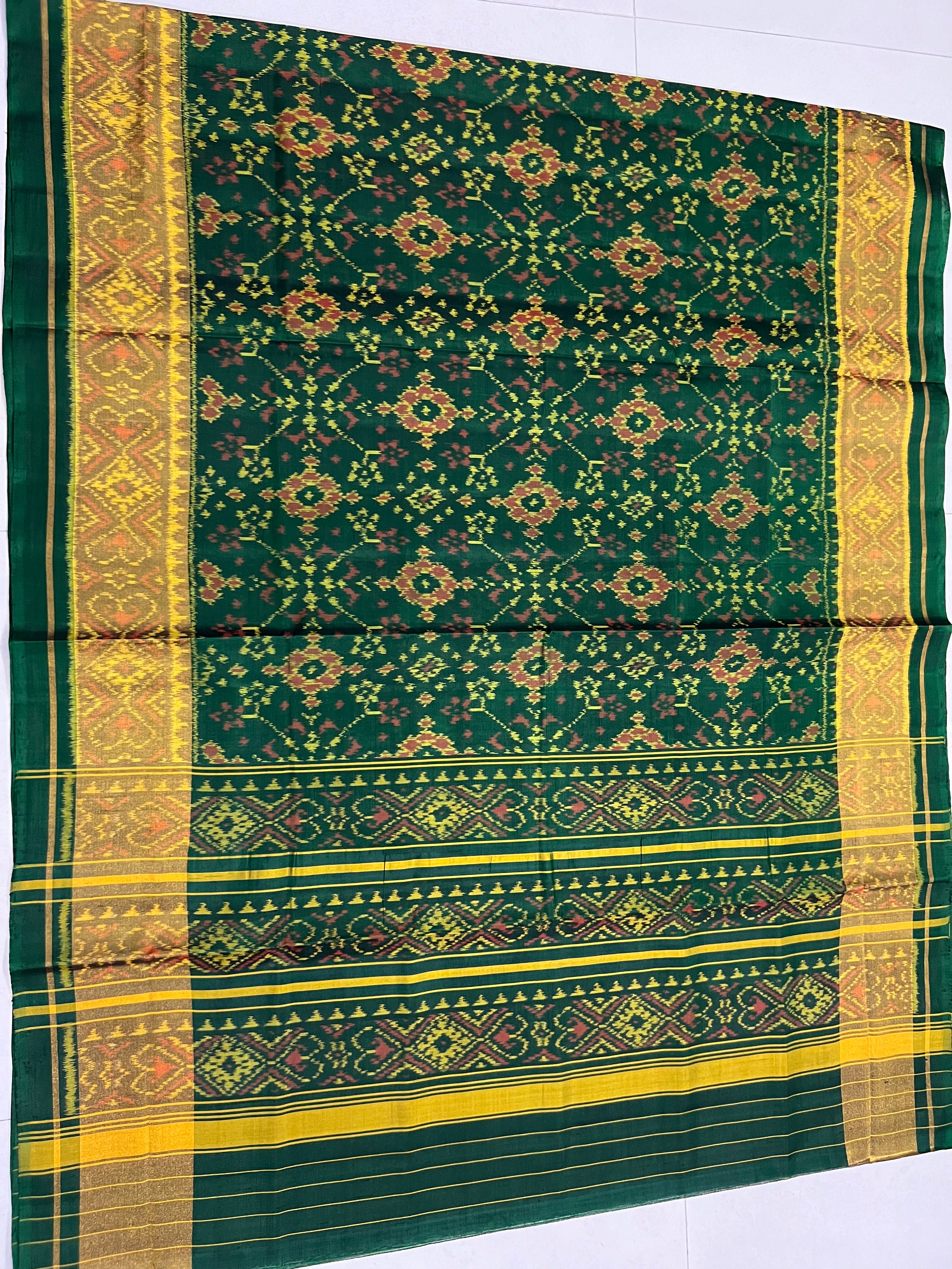 Navratna Traditional Design Handwoven Patola Silk Saree Secondary image