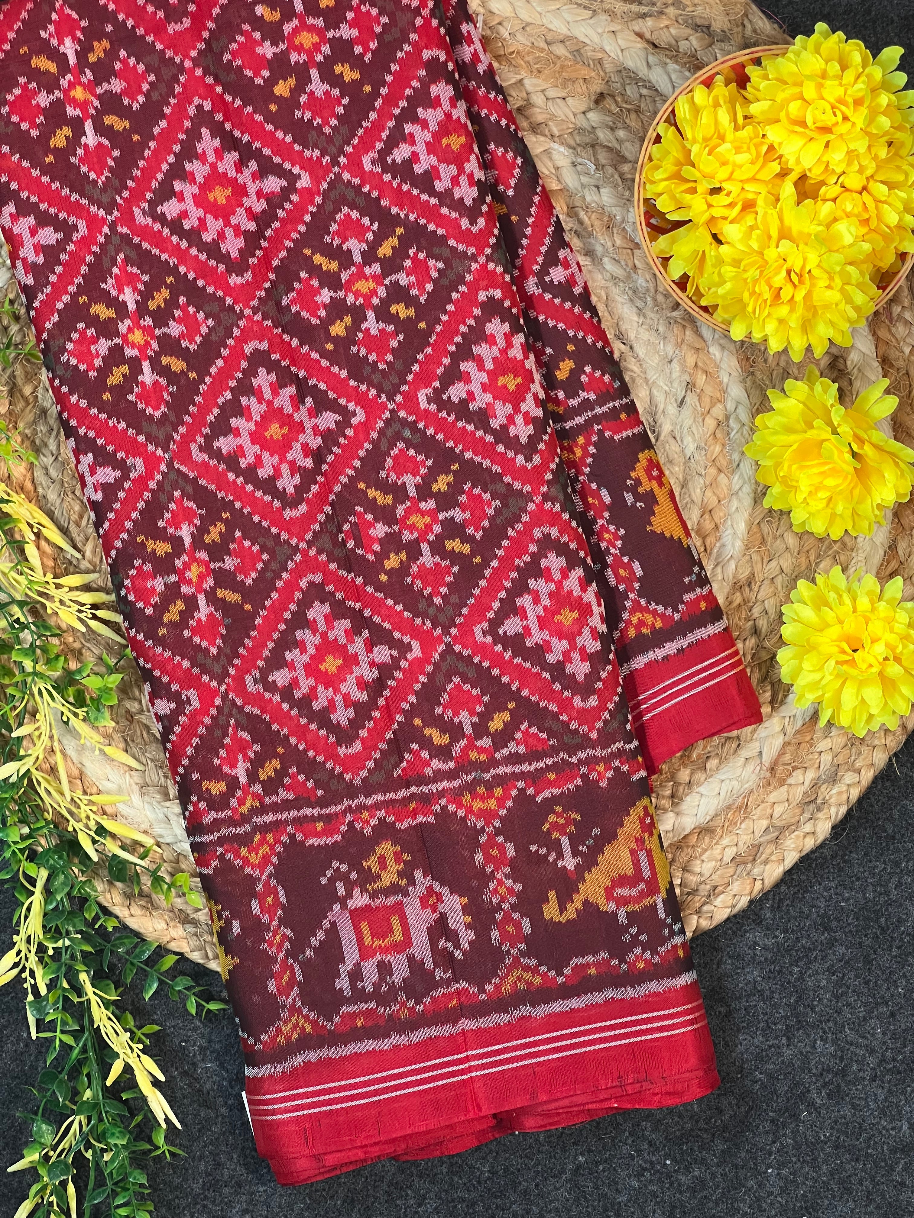 Traditional Design Handwoven Patola Silk Saree