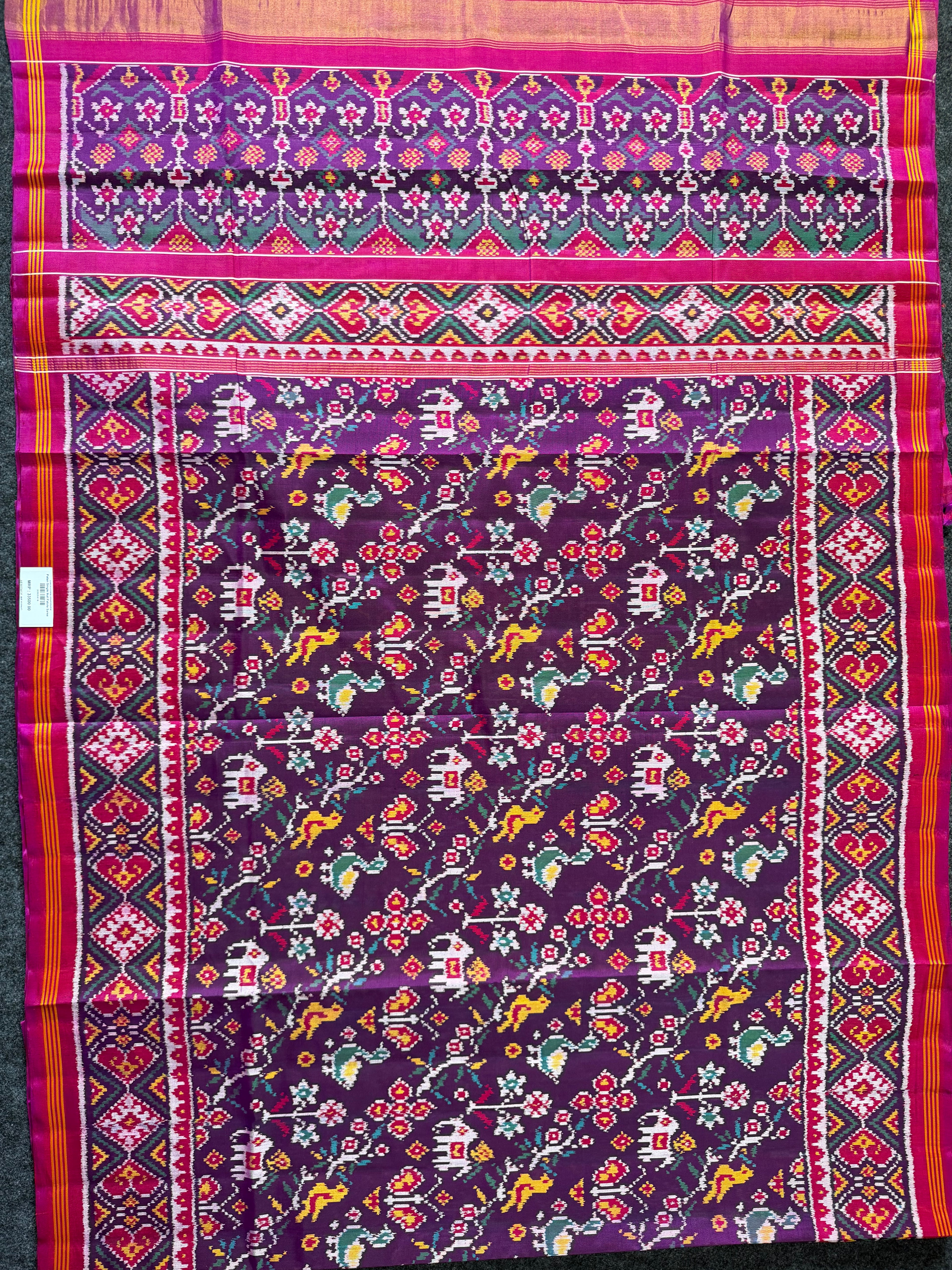 Laheriya Type Motif Design Handwoven Patola Silk Saree