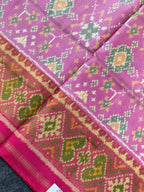 Baby pink navratna Handwoven Patola Silk Saree