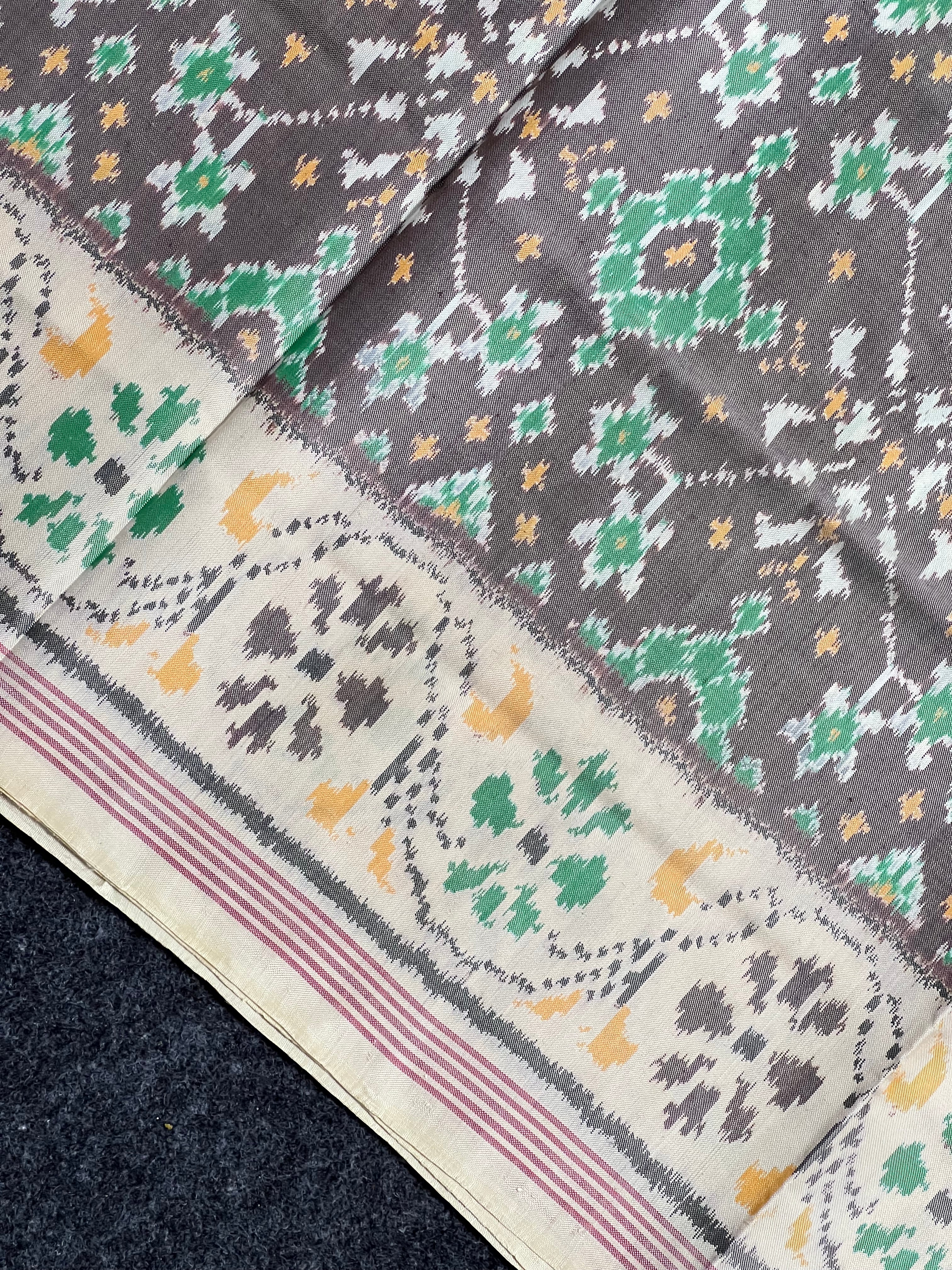 Light Brown Navratna Traditional Design Handwoven Patola Silk Saree