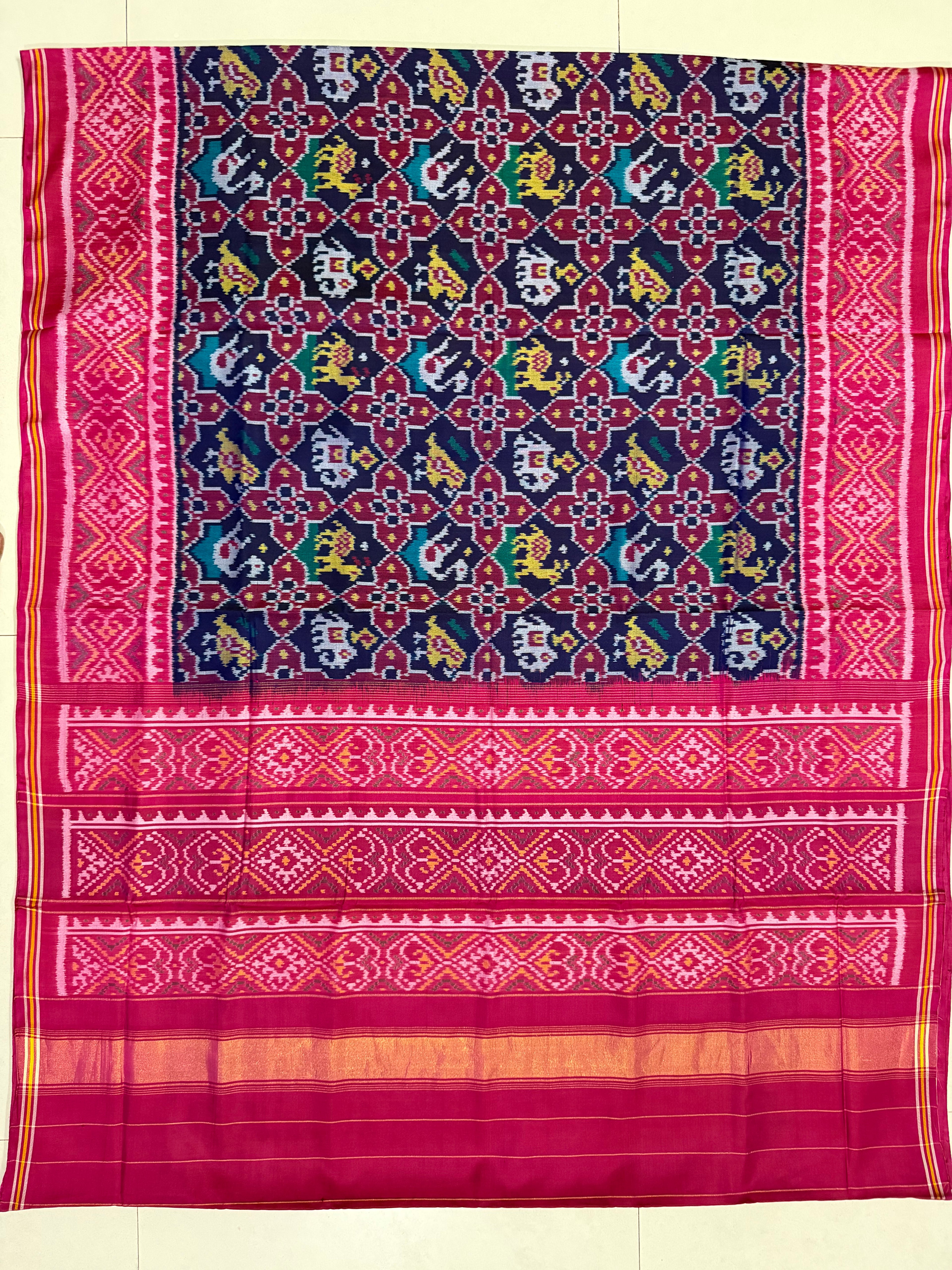 Small Motif Design Handwoven Patola Silk Saree