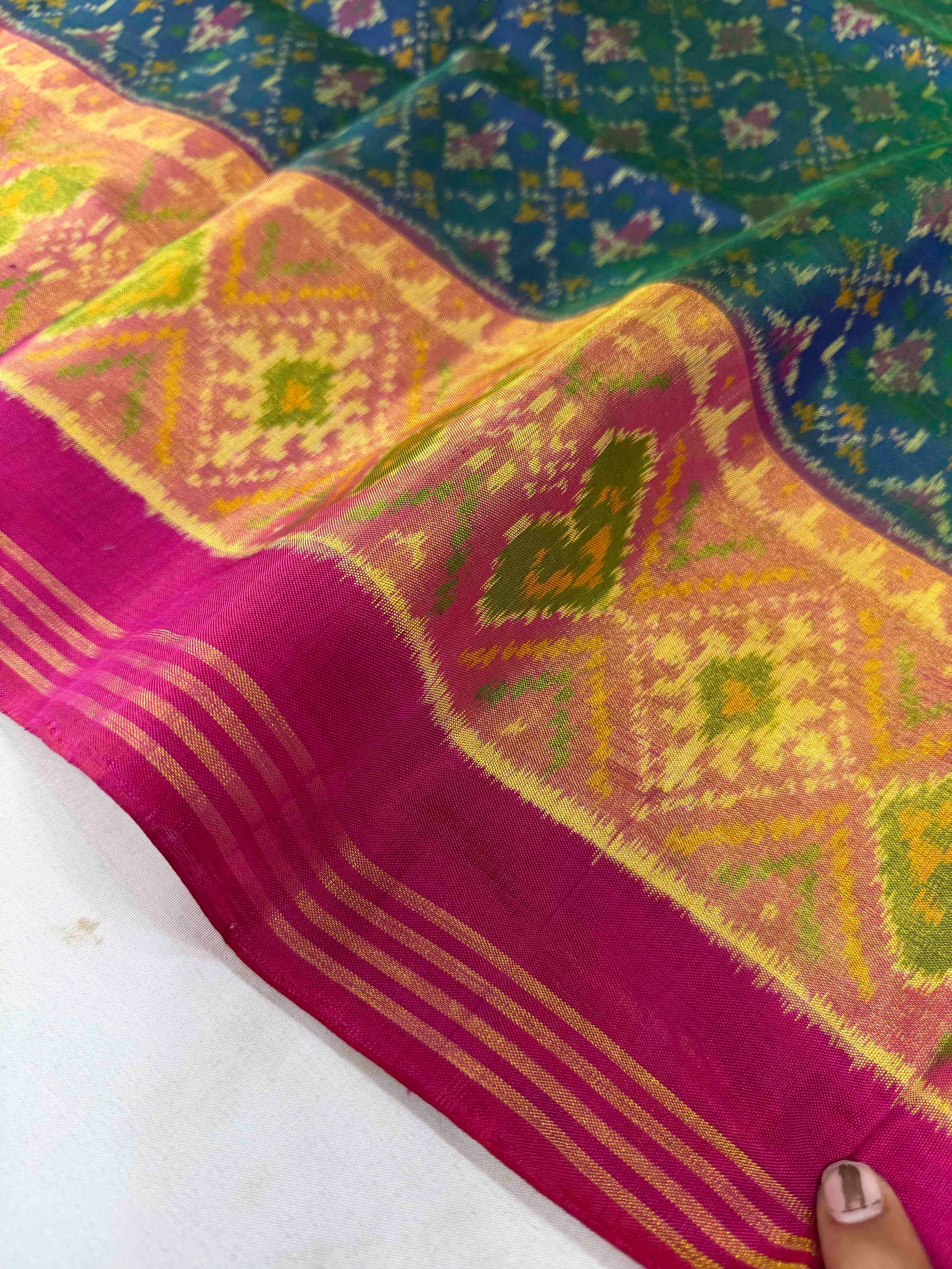 Buttonful Traditional Design Handwoven Patola Silk Saree