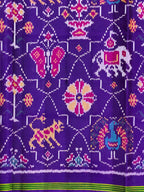 Six Motifs Design Handwoven Patola Silk Saree