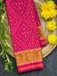 Pink Bandhni Design Handwoven Patola Silk Saree