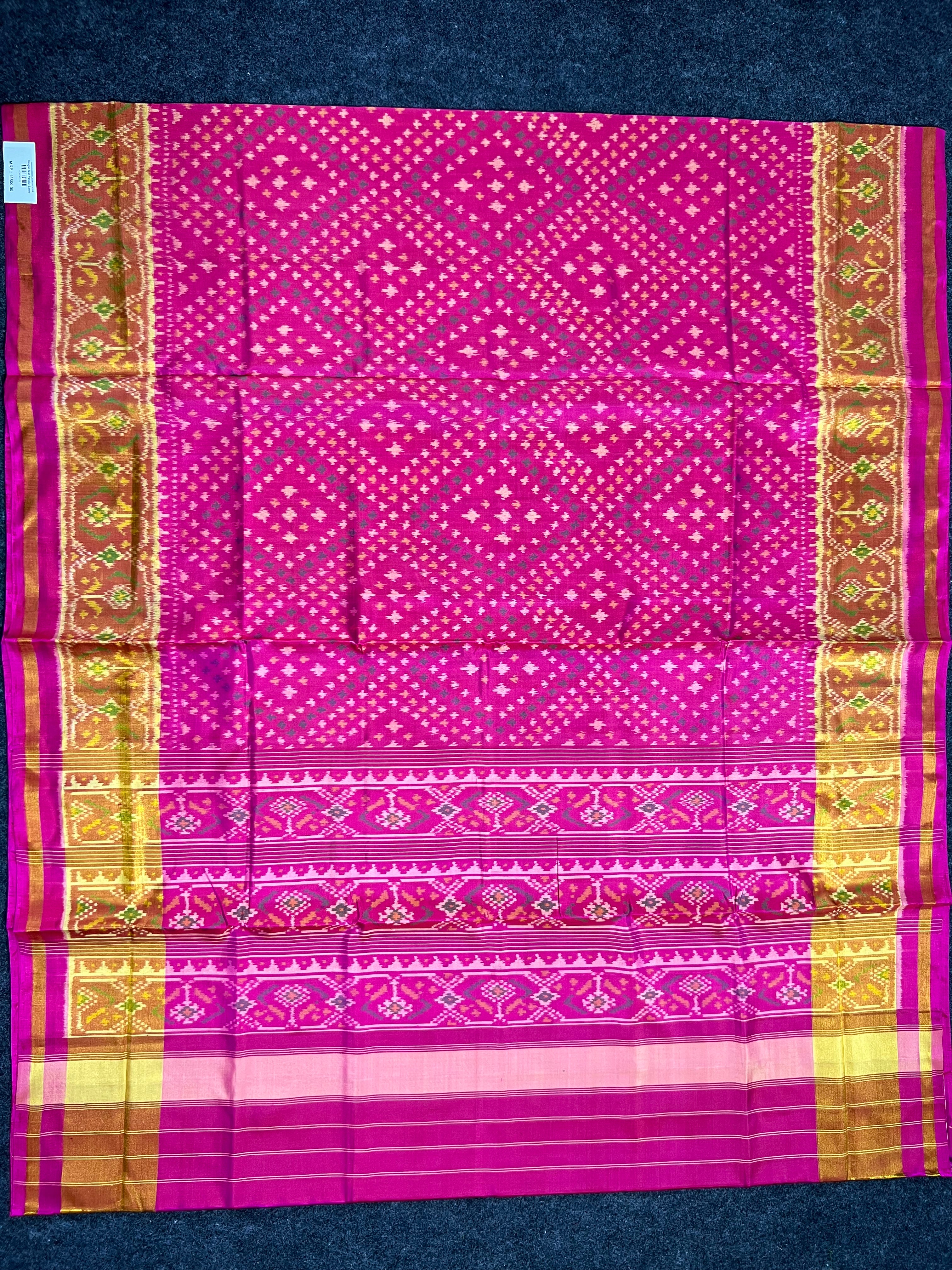 Pink Bandhni Design Handwoven Patola Silk Saree