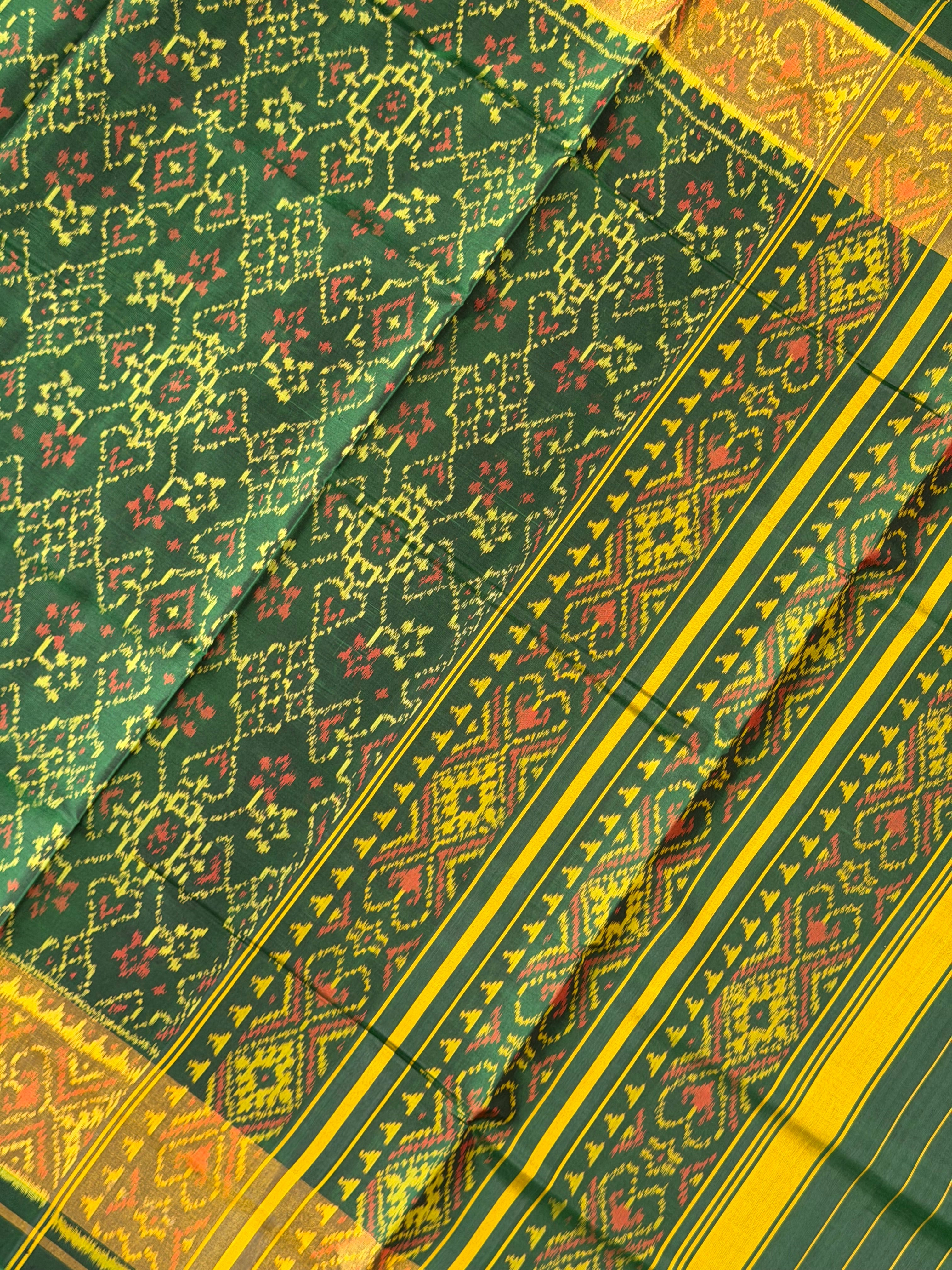 Navratna-Manekchowk Design Handwoven Patola Silk Saree