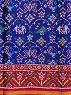 Blue And Red Exclusive Design Handwoven Patola Silk Saree