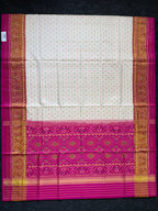 Daliyabhat White Traditional Design Handwoven Patola Silk Saree