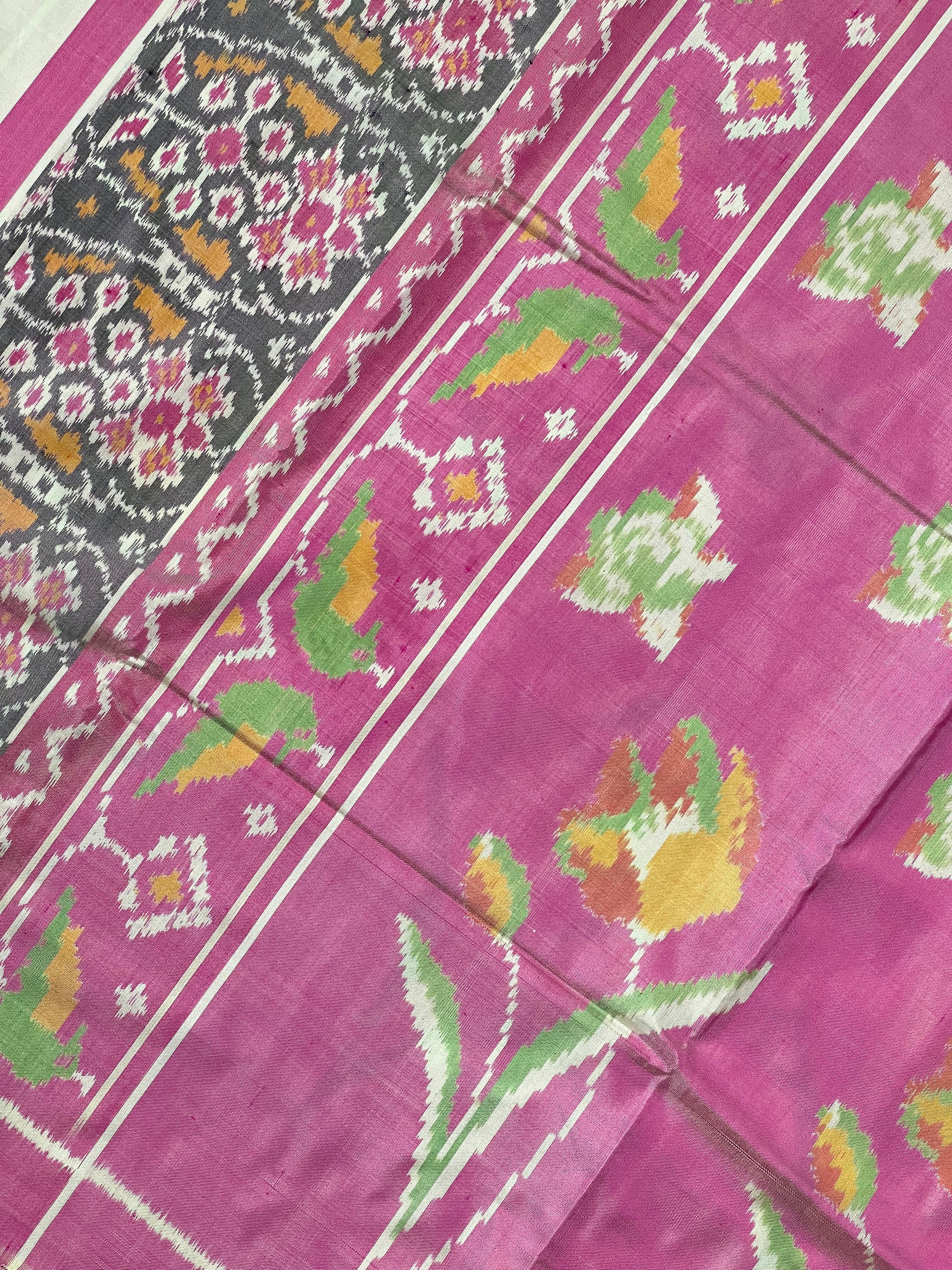 Flower Design Handwoven Patola Silk Saree