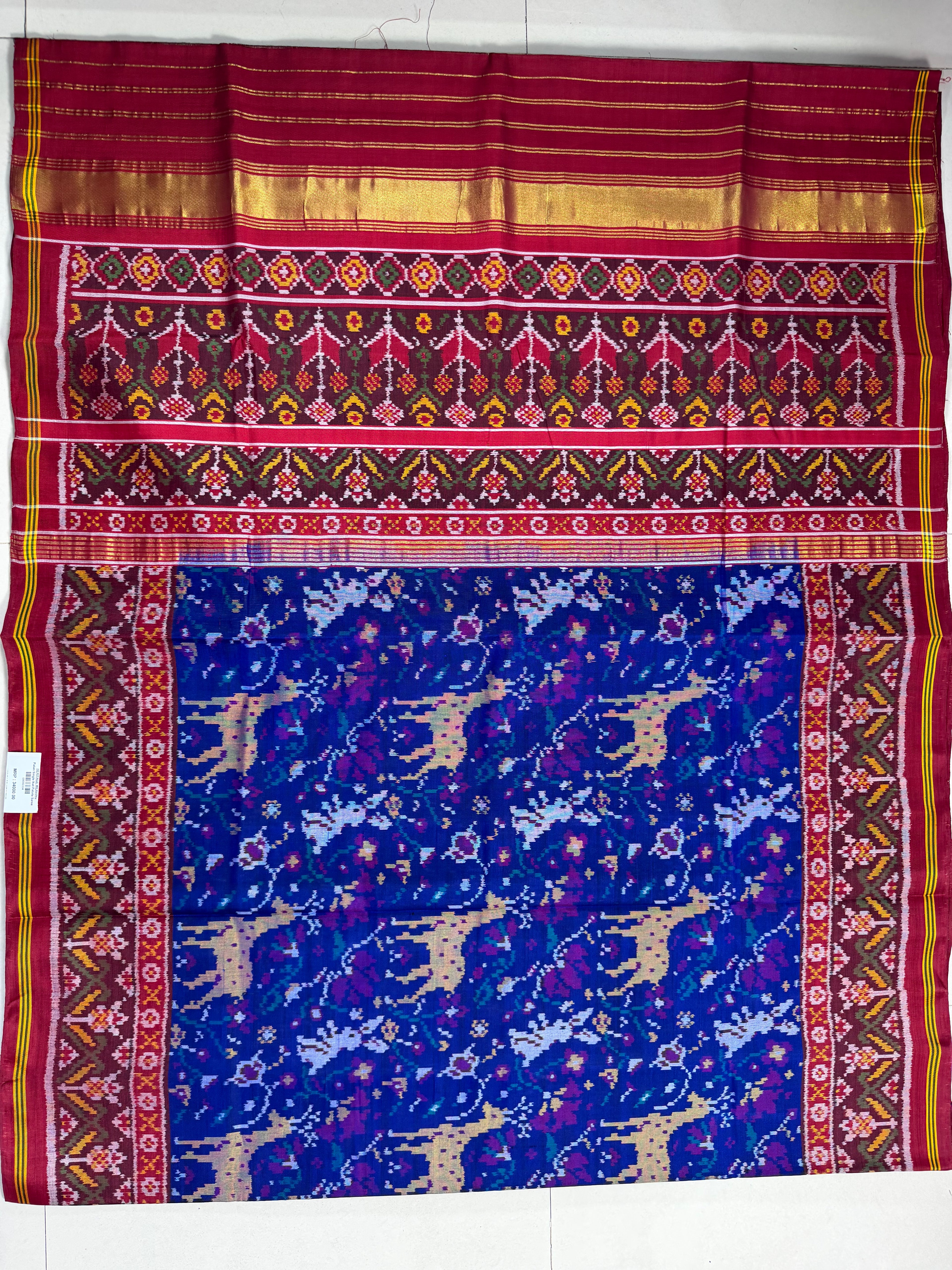 Deer Motif Exclusive Design Handwoven Patola Silk Saree