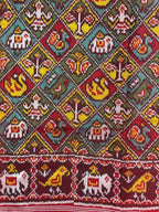 Multicolor Motif Design Handwoven Patola Silk Saree