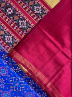 Blue Navratna Traditional Design Handwoven Patola Silk Saree