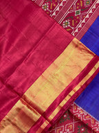 Skirt Border Purple With Red Handwoven Patola Silk Saree