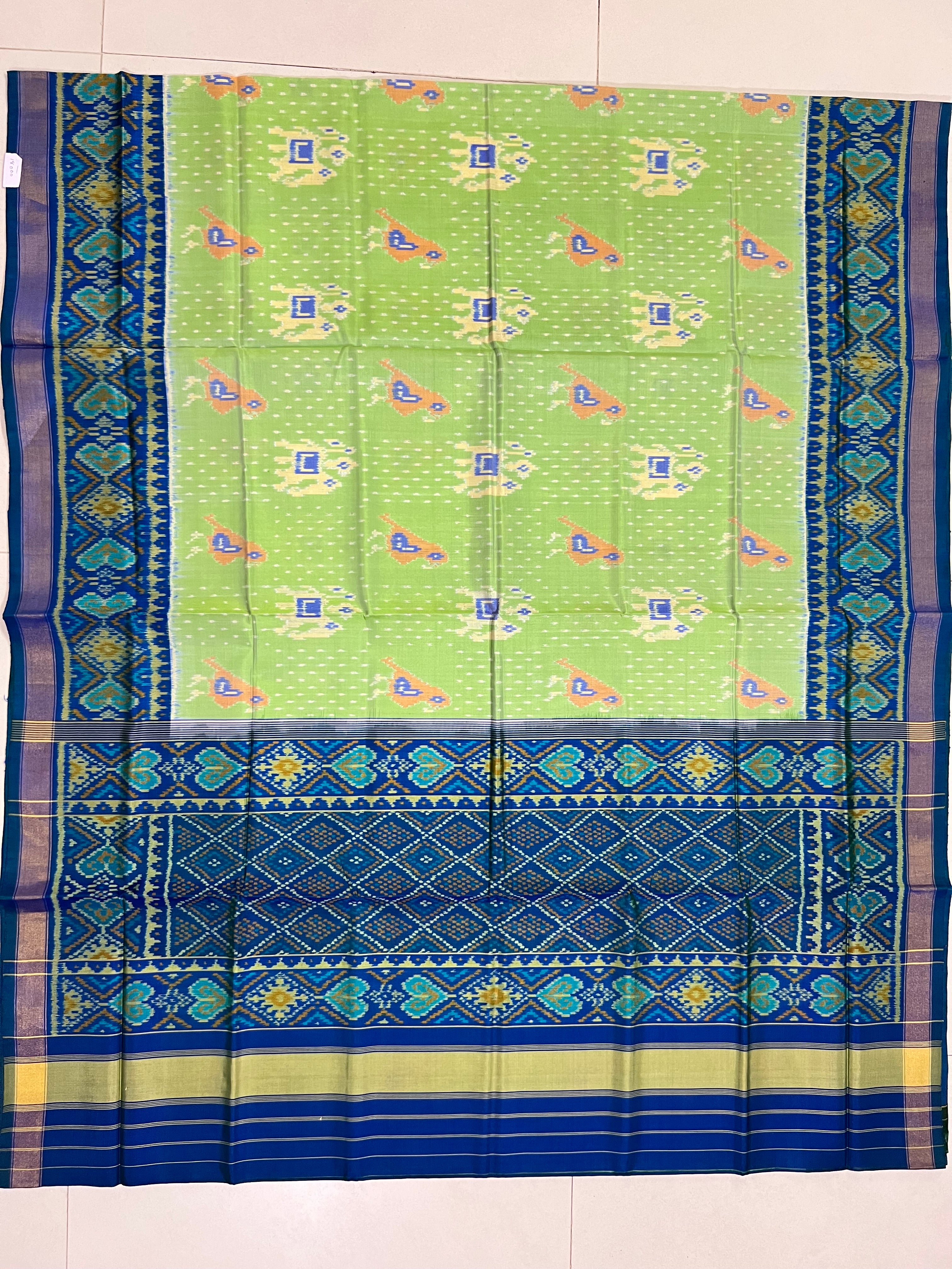 Elephant-Parrot Design Handwoven Patola Silk Saree Secondary image