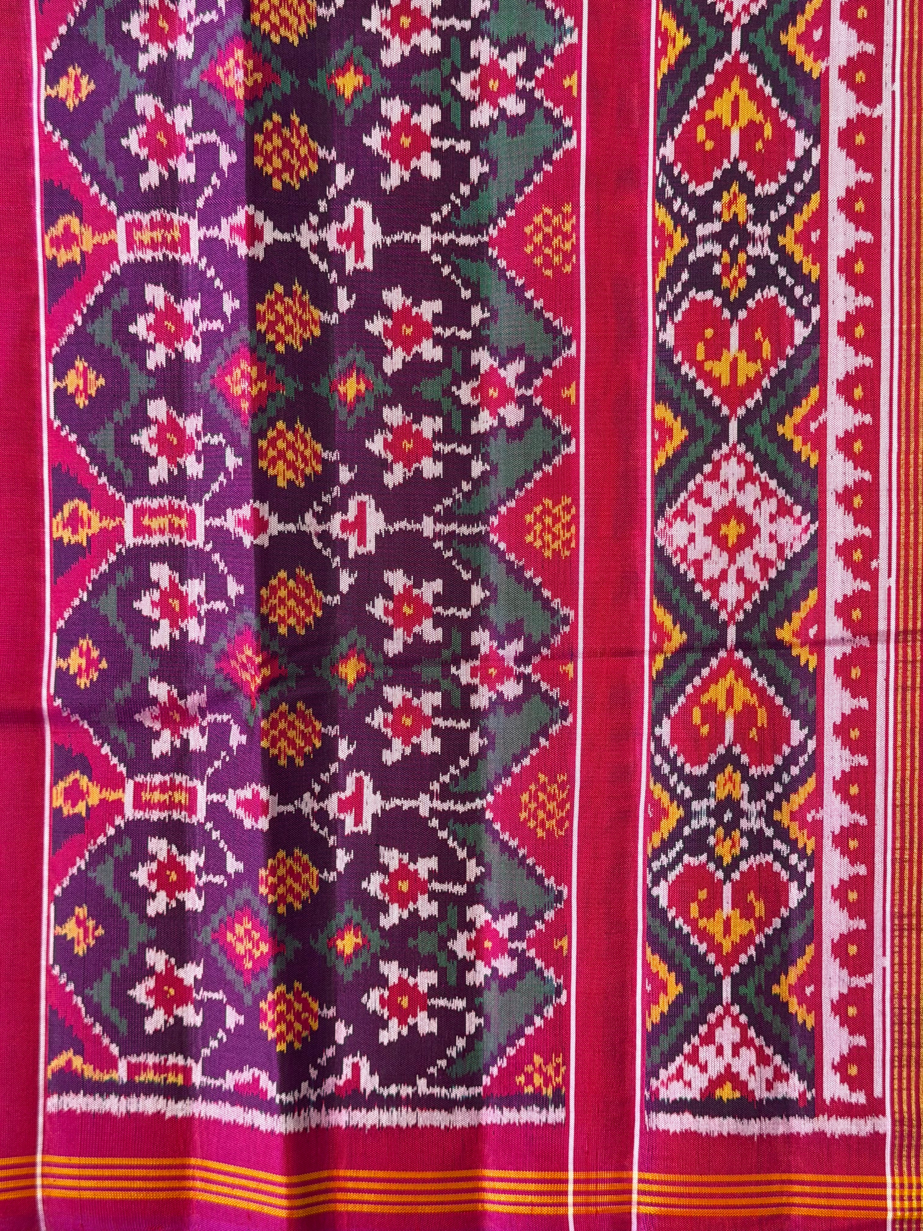 Exclusive Motifs Design Handwoven Patola Silk Saree