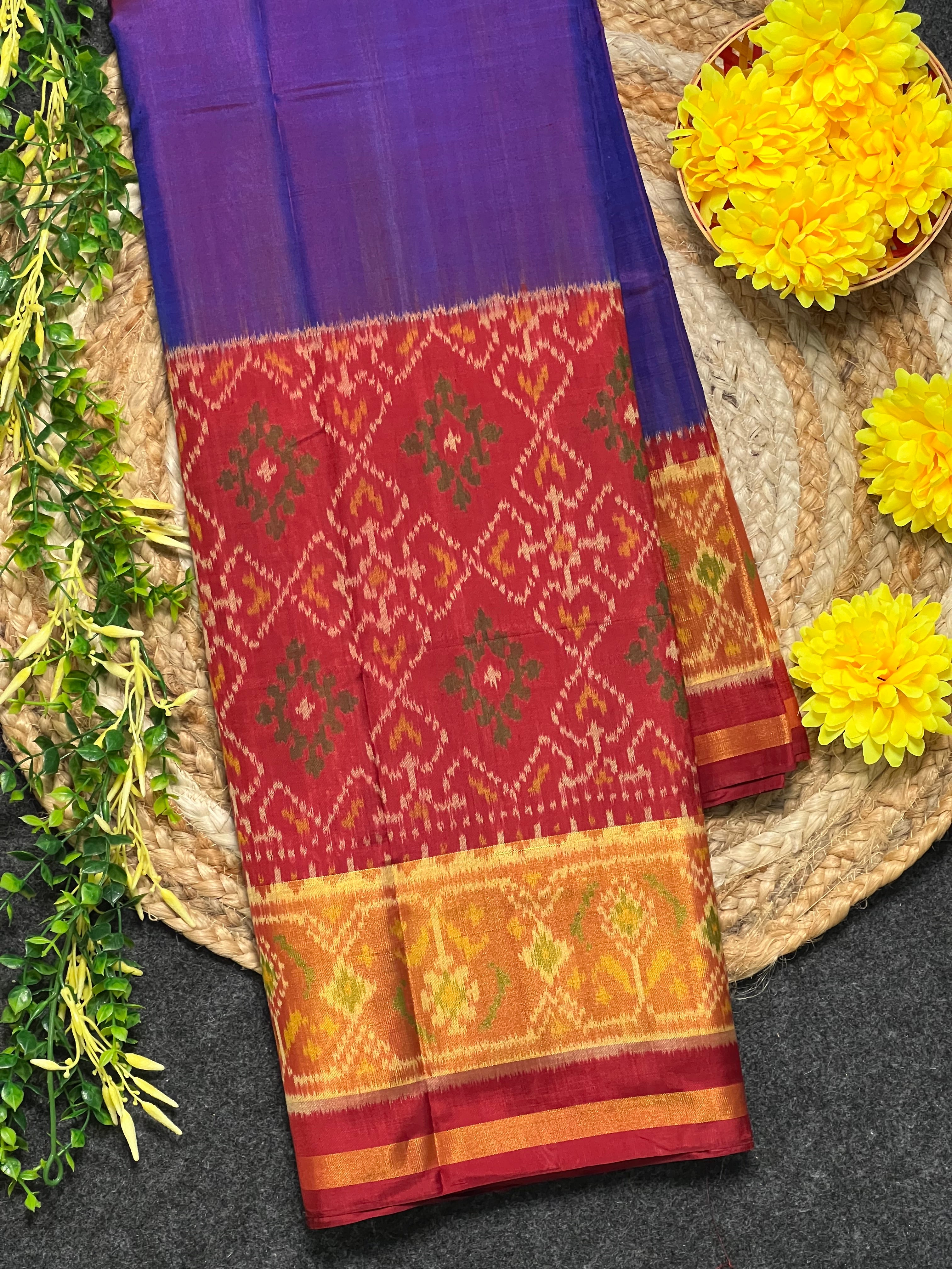 Skirt Border With Traditional Design Handwoven Patola Silk Saree