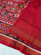 Typical Red Narikunj Design Handwoven Patola Silk Saree