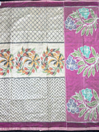 Pink-Off White with Designer Pallu Handwoven Patola Silk Saree
