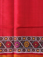 Plain Red Gala Border With Designer Blouse Handwoven Patola Silk Saree
