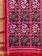 Multi Color Elephant Design Handwoven Patola Silk Saree