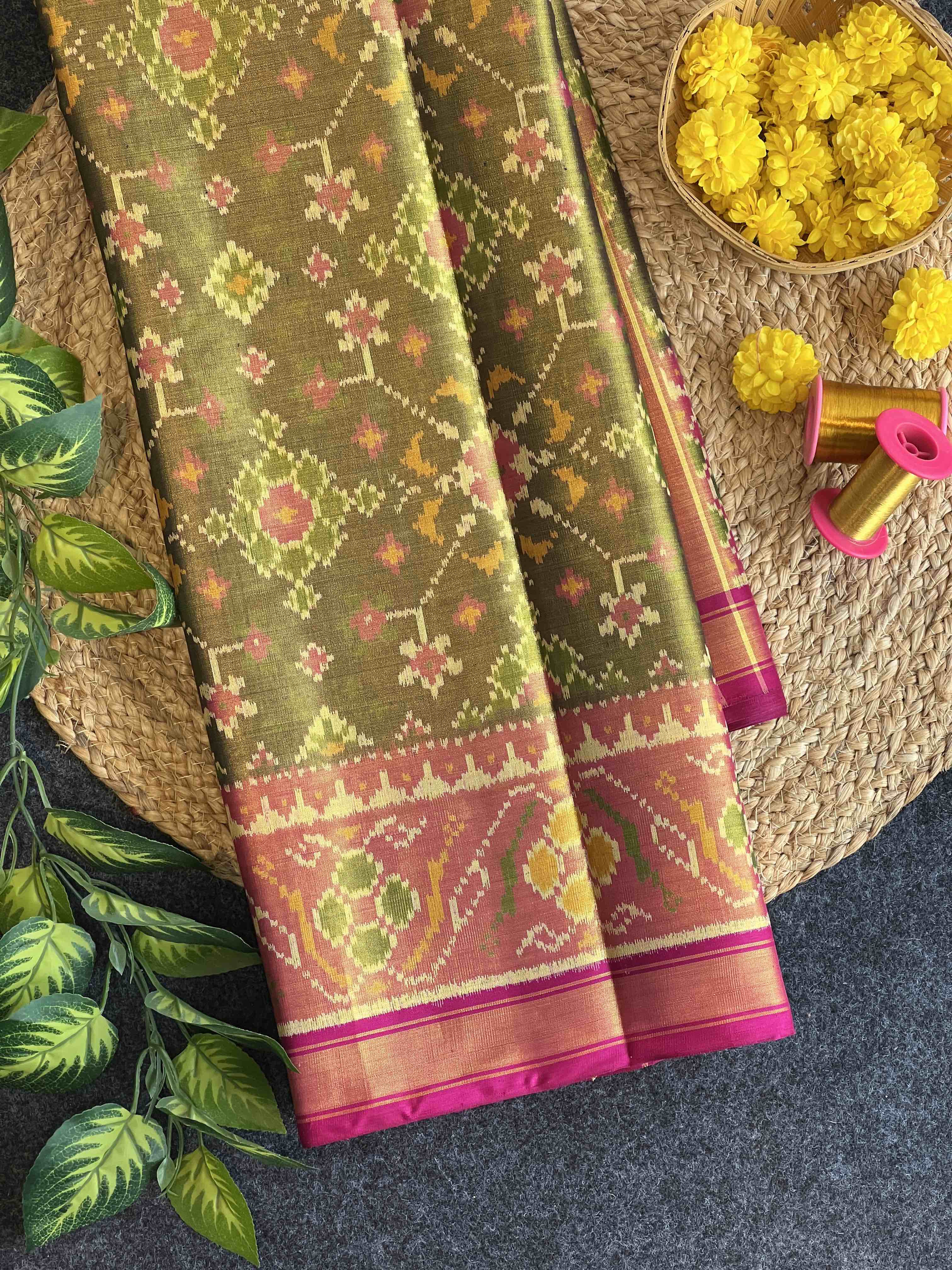 Tissue Double Zari Patola Saree Main image