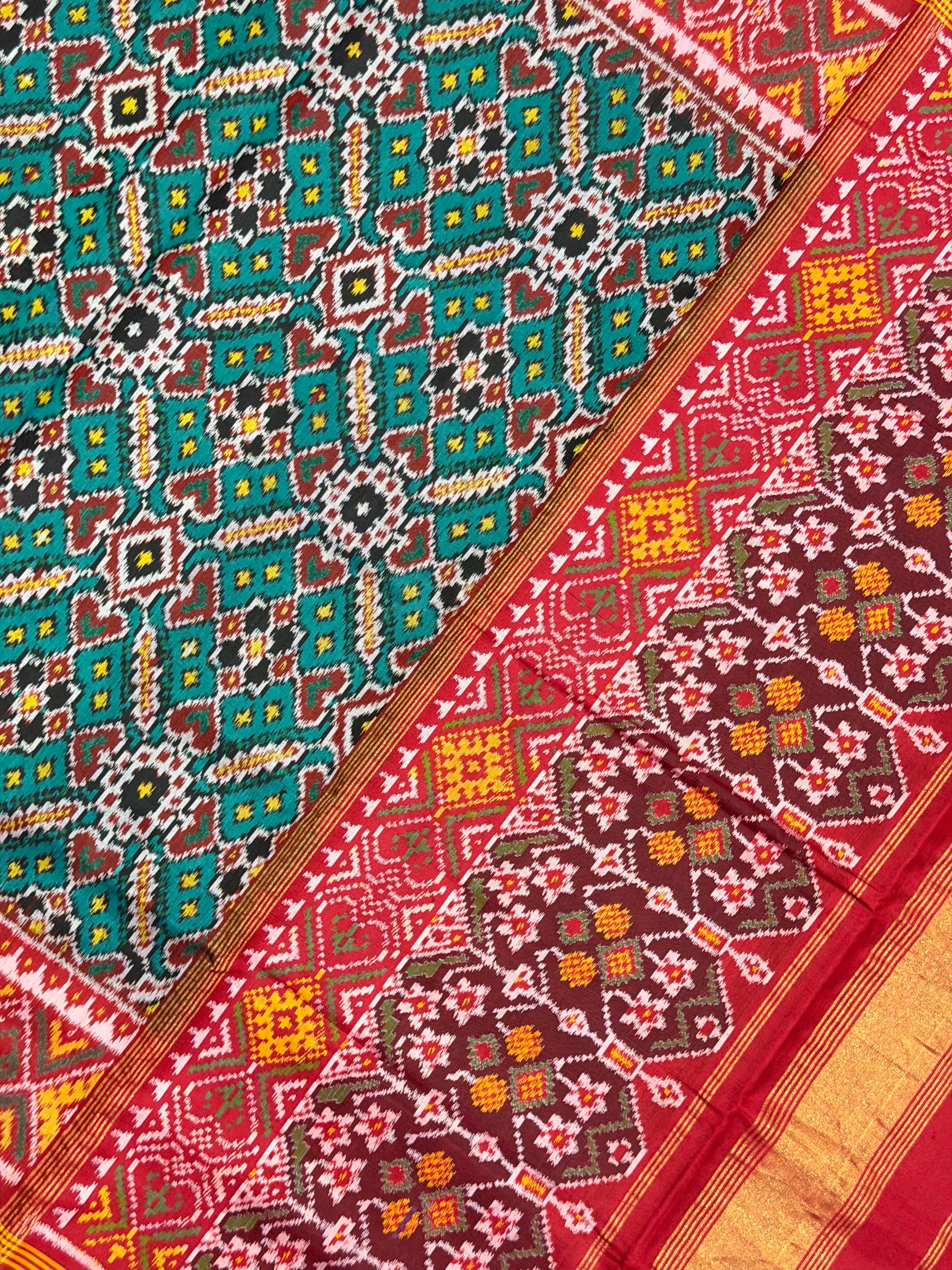 Manekchok Design Handwoven Patola Silk Saree