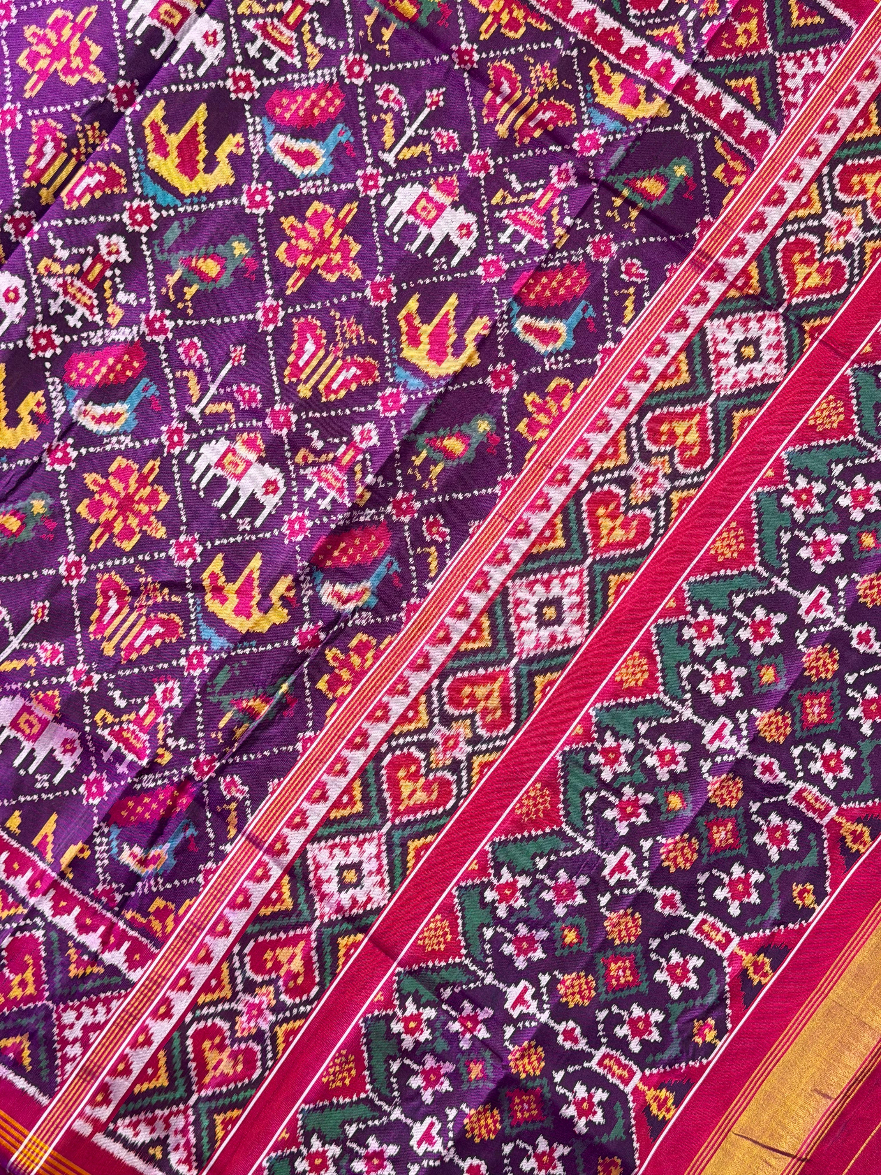 Narikunj Traditional Design Handwoven Patola Silk Saree