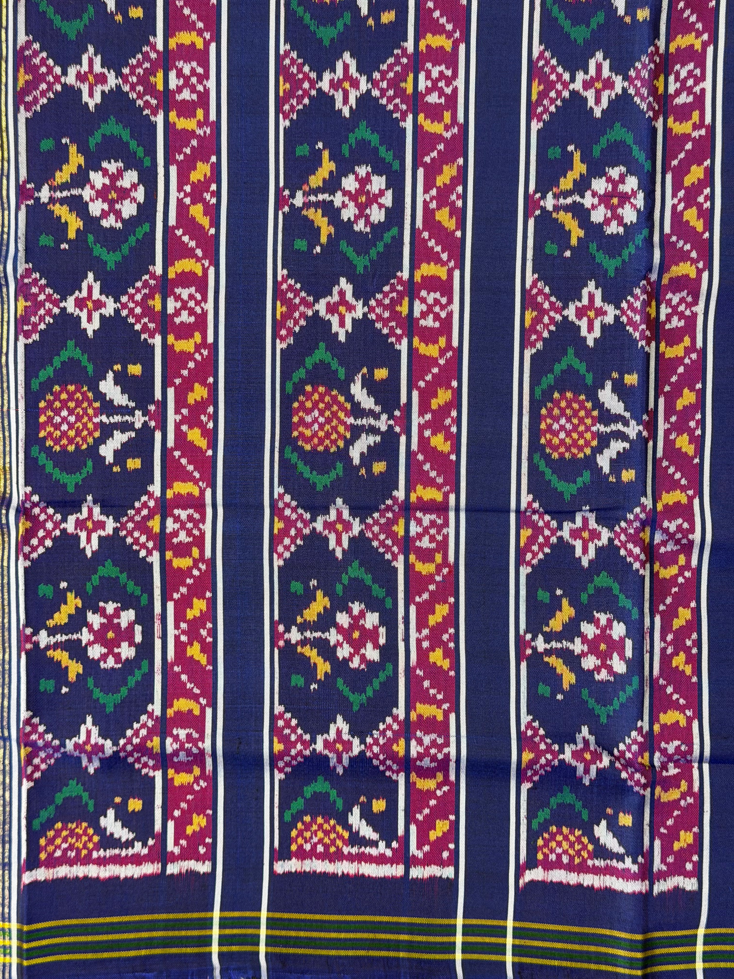 Handwoven Patola Silk Saree Manekchowk Pink And Blue